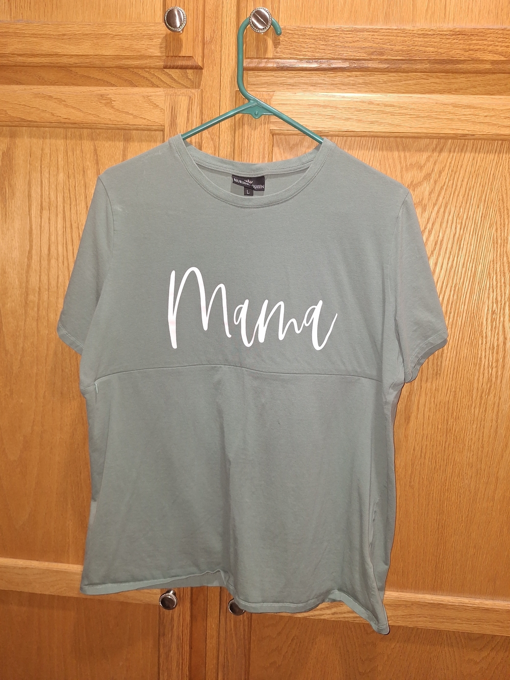 Nursing Queen Sage Green 'Mama' Graphic Tee For Breastfeeding
